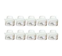 Zhdbchyuu 10PCS Plastic Resealable Stand-Up Bag for Loose Red&Green Tea DIY Portable Teapot Shape Snack Window Gift Storage