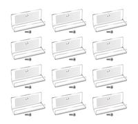 Zhdbchyuu 12 Pack Vinyl Record Holder Wall Mount Shelf Display Racks for LP Album Covers CD Book Pictures Frames