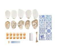 Zhdbchyuu 12 Set Beach Oyster Shells for Crafts 4-5 inch Large Seashells with Holes for Crafting Summer Flat Oyster Shell Kits