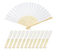 Zhdbchyuu 12PCS Paper Hand Fans, 8.3 inch Foldable Bamboo Folding Fans Handheld Fan for Wedding Favors,Baby Shower, Summer Cooling