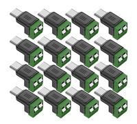Zhdbchyuu 12PCS Type C Male to 2Pin 5V Solderless Green Terminal OTG Screw Charger USB Quick Connector for Mmobile Phone PC