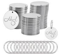 Zhdbchyuu 150 Pcs Stainless Steel Blank Dog Tags, 1.2 inch Engraving Tags for Pet ID, Jewelry Making,Keychain Accessories,Stamping