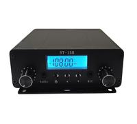 Zhdbchyuu -15B V3 76MHz-108MHz 15W Stereo Amplifier FM Broadcast Transmitter Audio+Mic Input (BNC Interface)