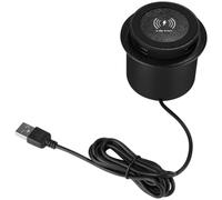 Zhdbchyuu 15W Furniture Desktop Embedded Fast Wireless Charger, Embedded Table Phone Charger for Home Desk EU Plug