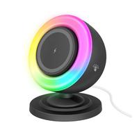 Zhdbchyuu 15W Magnetic Wireless Charger Stand with Bluetooth Speaker RGB Light Fast Charging for Smartphone Device