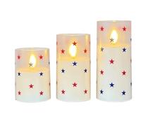 Zhdbchyuu 1set/3pcs July 4th Decorative Flameless Candles with Remote Control, Set of 3, Electronic Candle Light