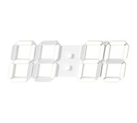 Zhdbchyuu 1set LED Clock with Remote Control, Silent Night Light Wall Clock, Must-Have for Home Use,White Frame White Light Style