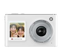 Zhdbchyuu 2.8 inch 5K HD 21MP Digital Camera Front and Rear Dual Screens for Students, Selfie, Outdoor Photography Portable White