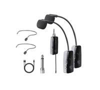 Zhdbchyuu 2 Channel UHF Wireless Headband Microphone System Clip-on Instrument Mic for Performance Practice Recording