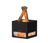 Zhdbchyuu 2-in-1 Himalayans Salt Lamp & Essential Oil Diffuser Aromatherapy Diffuser Automatic Fragrance Flame Humidifier Black