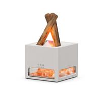 Zhdbchyuu 2-in-1 Himalayans Salt Lamp & Essential Oil Diffuser Aromatherapy Diffuser Automatic Fragrance Flame Humidifier White