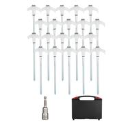 Zhdbchyuu 20 Pack Screw in Tent Stakes Heavy Duty,8 '' Ground Anchors Screw in,Metal Stakes with Hex Head Driver and Storage Box