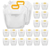 Zhdbchyuu 20 Pcs 1.3 Gallon Foldable Water Storage Bag Food Grade Container for Outdoor Sport Hiking Backpack Emergency