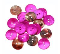 Zhdbchyuu 20Pcs Natural Shell Buttons, 18mm 2 Hole Mother of Pearl Blazer Buttons Sewing Craft Shell Discs for Sewing, Rose Red