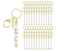 Zhdbchyuu 24 PCS Beadable Keychain Making Kit for DIY Jewelry and Custom Crafts, Ideal for Women and Men
