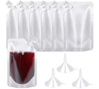 Zhdbchyuu 24Pcs Plastic Beverage Bag, 250ml Concealable and Reusable Drink Pouches, Leak-Proof Food Grade Plastic for Travel, 1Set
