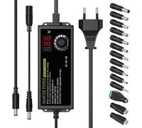 Zhdbchyuu 24V 3A 72W Universal Power Supply, AC to DC 3V-24V Adapter Adjustable Power Adapter with LED Voltage Display EU Plug