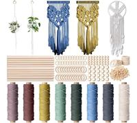 Zhdbchyuu 268 Pcs Macrame Kits for Adults Beginners Weaving Supplies with Macrame Cord for DIY Plant Hangers Wall Hangings