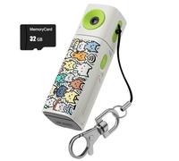 Zhdbchyuu 2K Digital Mini Action Camera Thumb Keychain Camera Retro Video Recorder Portable Pocket Small Camcorder with 32GB White
