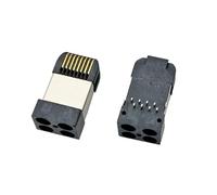 Zhdbchyuu 2PCS RJ45 Connector 8P8C Long Body PCB Board Male Shielded Dip Plug-in 90 Degrees