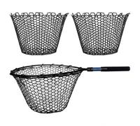 Zhdbchyuu 2Pcs Rubber Fishing Net Replacement Netting Without Handle Fly Fish Landing Nets Bag Foldable Rubber Mesh Black