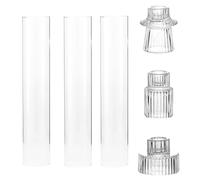 Zhdbchyuu 3 Set Hurricane Glass Candle Holders for Taper Candles, Candlestick Holders, Taper Candle Holders for Table Centerpieces