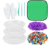 Zhdbchyuu 3 Sizes Stepping Stone Kit - Include 10.5/11/12in Concrete Molds, Letter Number Stamps, Mosaics Tiles, Carving Tools