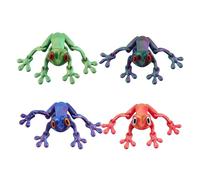 Zhdbchyuu 3D Printed Magnetic Frog Refrigerator Magnets, 4 Pcs Realistic Funny Frogs for Fridge & Whiteboard Decor