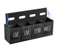 Zhdbchyuu 4-Compartment Transparent Wooden Piggy Bank with Removable Compartments: The Excellent Gift for Children