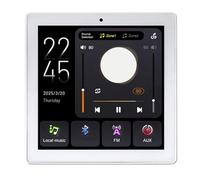 Zhdbchyuu 4 inch Wall Amplifier Embedded Central Control Screen Bluetooth Smart Music Panel USB TF Card Reader 25W