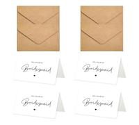 Zhdbchyuu 4 PCS Elegant Bridesmaid Proposal Cards with Envelopes, Perfect for Bridal Showers & Special Wedding Moments