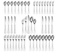 Zhdbchyuu 40 Pcs Set,Food-Grade Stainless Steel Flatware Sets Include Dinner Knives Spoons and Forks Set Dishwasher Safe for Home