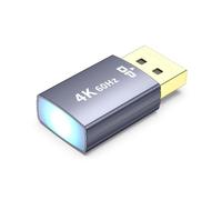 Zhdbchyuu 4K DP Dummy Plug Display Emulator Displayport Virtual Monitor Headless Ghost Display EDID Emulator Virtual Display Grey