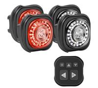 Zhdbchyuu 4Pack Smart Bike Lights System,Headlight&Turn Signal,Sync Front&Rear Bike Light with Remote Controller for Night Riding