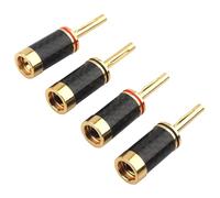 Zhdbchyuu 4pcs Audiophile Speaker Cable Connector Banana Plug Copper Carbon Fiber HiFi Audio Adapter for Amplifier Speaker