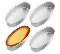 Zhdbchyuu 4PCS Oval Cheesecake Pan Non-Stick Breads Loaf Bread Aluminum Oven Baking Cake Pan for Cheesecake Tiramisu Fruitcake