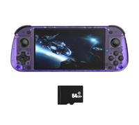 Zhdbchyuu 5.1-inch R50S Retro Handheld Game Console 64GB Linux System IPS Screen Dual Player Online Gaming Console