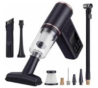 Zhdbchyuu 5-in-1 Portable Tire Inflator and Car Vacuum Cordless, 150PSI Smart Air Compressor, for Pet Hair, Blower Function