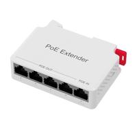 Zhdbchyuu 5-Port POE Extender Outdoor Waterproof 100Mbps Network Switch IP55 30W for IP Camera Wireless AP Signal Extender
