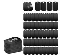 Zhdbchyuu 50 Pcs Metal Stamping Blanks - Black Anodized Aluminum Dog Tags, Engravable Blanks for DIY Jewelry, Pet ID Tags