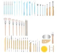 Zhdbchyuu 52-Piece Ceramic Sculpting Set for Pottery and Clay, Includes Tools for Carving, Shaping, and Dotting
