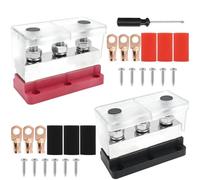 Zhdbchyuu 600A 48V Bus Bar Power Distribution Blockwith M10 Studs Marine Boat RV Car Battery Ground Distribution Block