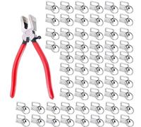 Zhdbchyuu 60Sets 1" Key Fob Hardware with 1Pcs Key Fob Pliers,Running Pliers Tools with Jaws,Perfect for Key Fob Hardware Install