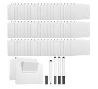 Zhdbchyuu 64 Pcs Basket Labels Clip Set, 60 White PVC Clip-on Label Holders with 4 Erasable Chalk Markers for Storage Bins