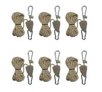 Zhdbchyuu 6Pcs 4mm Camping Tent Tie Down Rope Tightener Fastening Wind Rope Buckle Pulley Ratchet Hangers