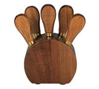 Zhdbchyuu 6pcs/Set Wooden Handle Cheese Knife Set Stainless Steel Cheese Cutter Fork & Shovel Home Kitchen Cheese Serving Tools