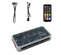 Zhdbchyuu 6pin ARGB Controller Computer Case Fan RGB Hub with 6-Pin Interface and 10+2 Wireless Remote Control Lighting Up