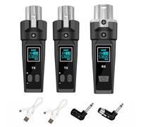 Zhdbchyuu 7pcs UHF Wireless Microphone System Adapter XLR Transmitter and Receiver for Dynamic Microphone Guitar Audio Mixer