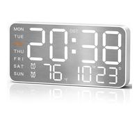 Zhdbchyuu 8.4''Large Digital Wall Clock,LED Alarm Clock with Big Digits,Date,Temperature, DST,5-Level Brightness for Room,Bedroom
