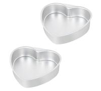 Zhdbchyuu 8 inch Heart Shaped Cake Pan Set of 2, Aluminum Heart Cake Pans, Nonstick Cake Baking Molds for Birthday, Wedding